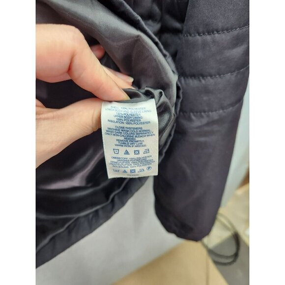 Lands End Womens Insulated Black Jacket Size S Polyester Shell & Lining Zip - Picture 5 of 5